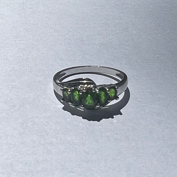 Emerald Sterling Silver Ring - image 4