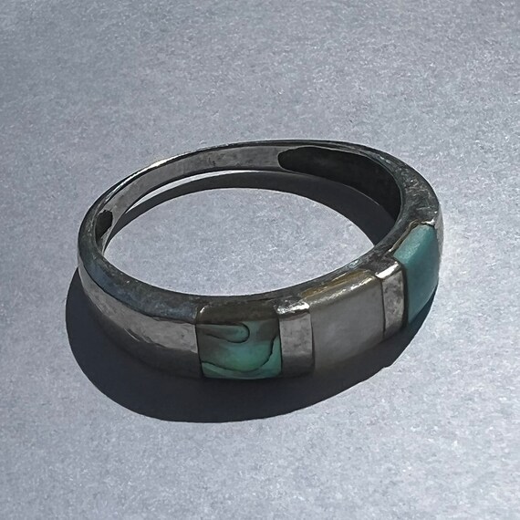 3-Gem Sterling Silver Ring - image 2