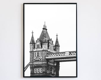 Tower Bridge Digital Print, London England Poster, Printable Wall Art, Downloadable UK Travel Photography