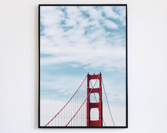 Golden Gate Bridge Print: San Francisco Minimalist Wall Art (Digital Download)