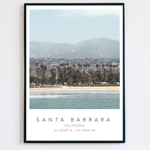 Santa Barbara Pier Digital Print Beach Poster Printable Wall - Etsy