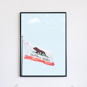 California Flag Digital Print, Minimalist Poster, San Francisco Printable Wall Art, Los Angeles Beach House Decor, Iconic Downloadable Print