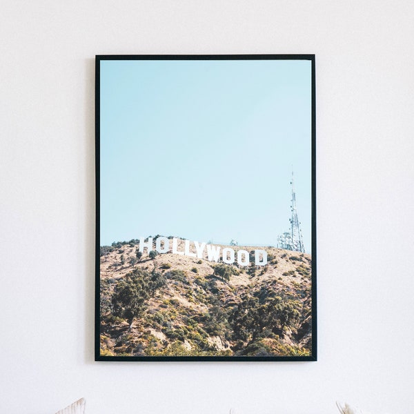 Hollywood Sign Digital Print, Los Angeles Downloadable Photo, SoCal Printable Wall Art, Iconic California Poster, Travel Photography