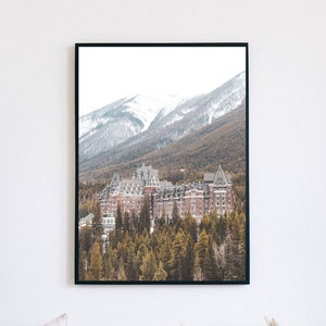 Banff Digital Print, Fairmont Printable Wall Art, Alberta Downloadable Poster, Rocky Mountains Photo, Canada Travel Photography