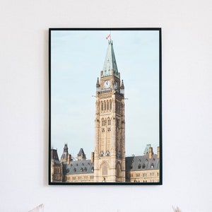 Parliament Hill Clock Tower Digital Print, Ottawa Poster, Canada Downloadable, Iconic Printable Wall Art, Architecture Travel Photography