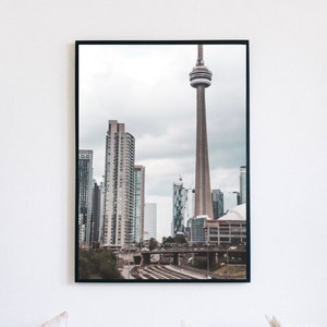 Toronto CN Tower Digital Print, Cityscape Poster, Canada Downloadable, Rogers Centre Printable Wall Art, Architecture Travel Photography