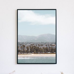 Santa Barbara Digital Print, Printable Wall Art, Beach Pier Poster, Iconic California Poster, Beach House Decor, Travel Photography, SoCal