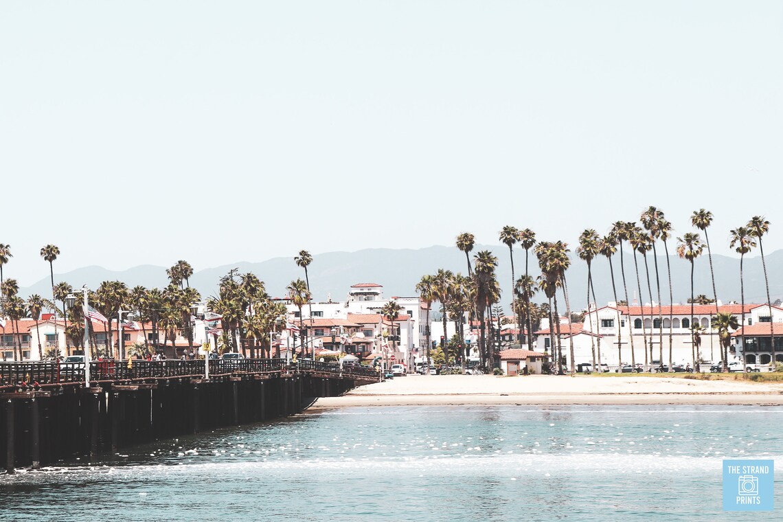 Santa Barbara Pier Digital Print Beach Poster Printable Wall - Etsy