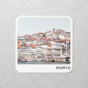 Porto Cork-back Coaster, Portugal Drink Coaster, Porto Home Decor, Portugal Travel Souvenir, Gaia