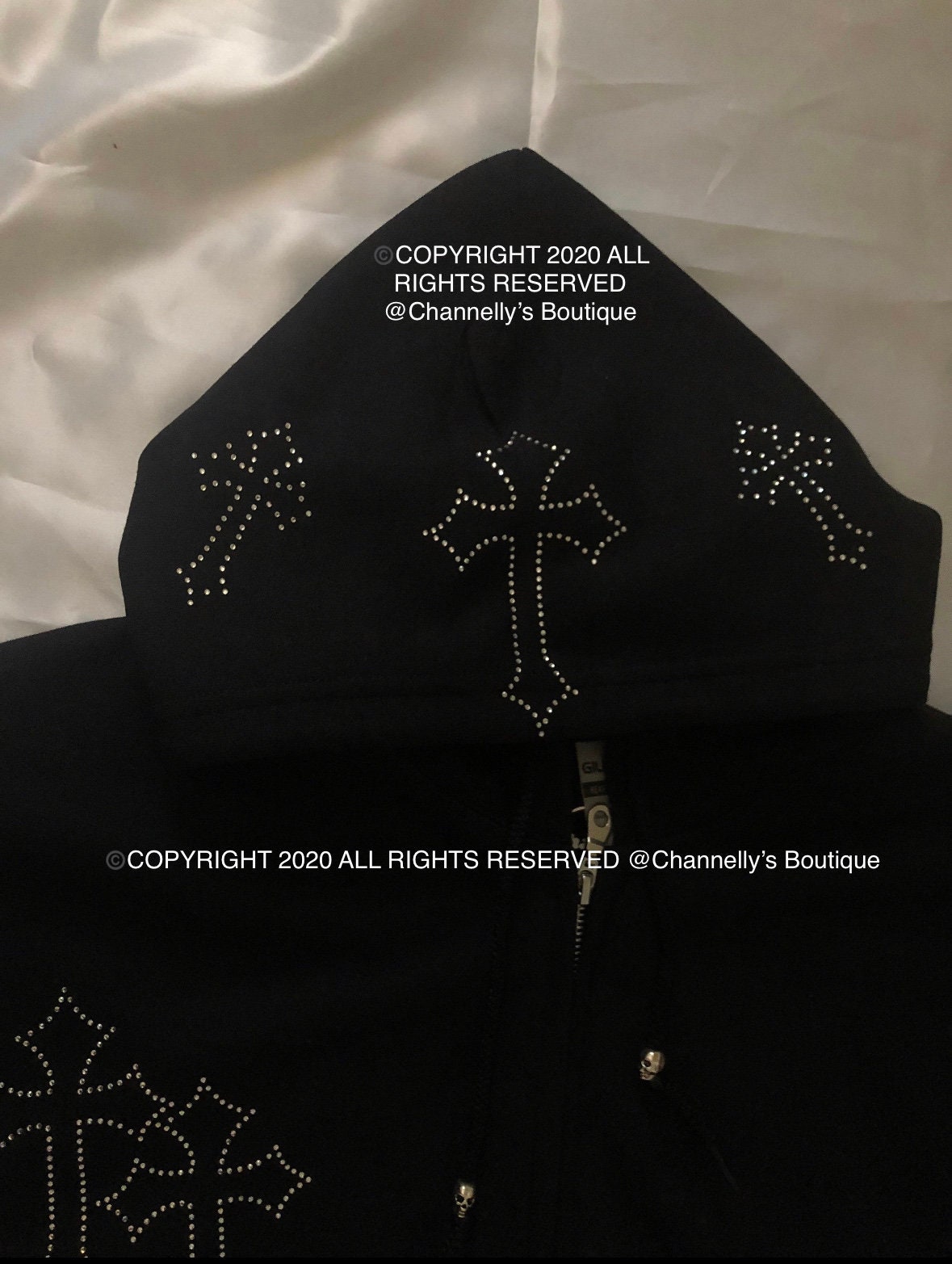 Unknown UK Brown Rhinestone Cross Hoodie - Stadium Goods