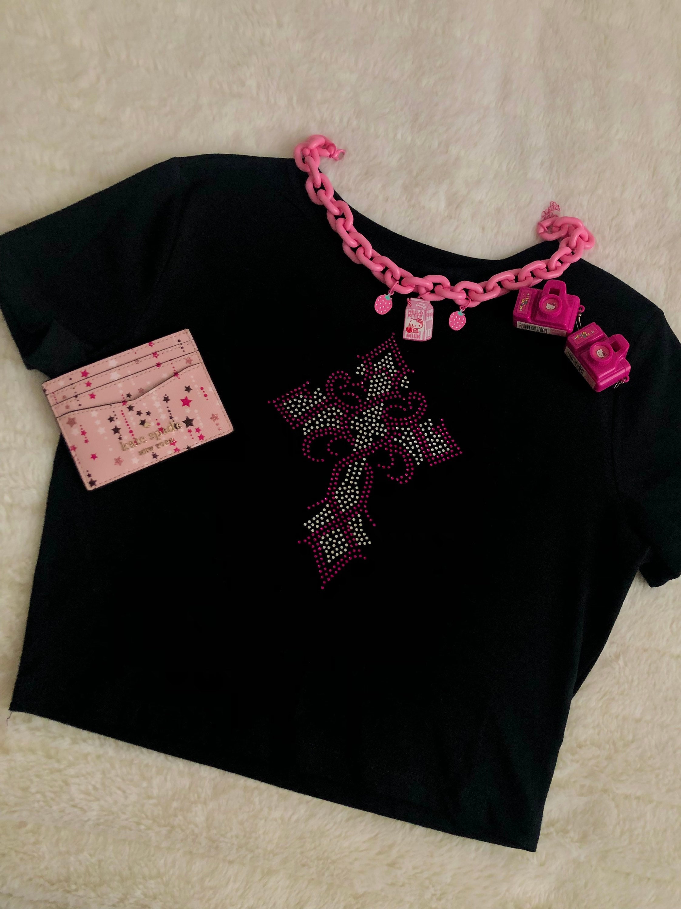 Y2K Rhinestone Cyber Cross Top - Etsy