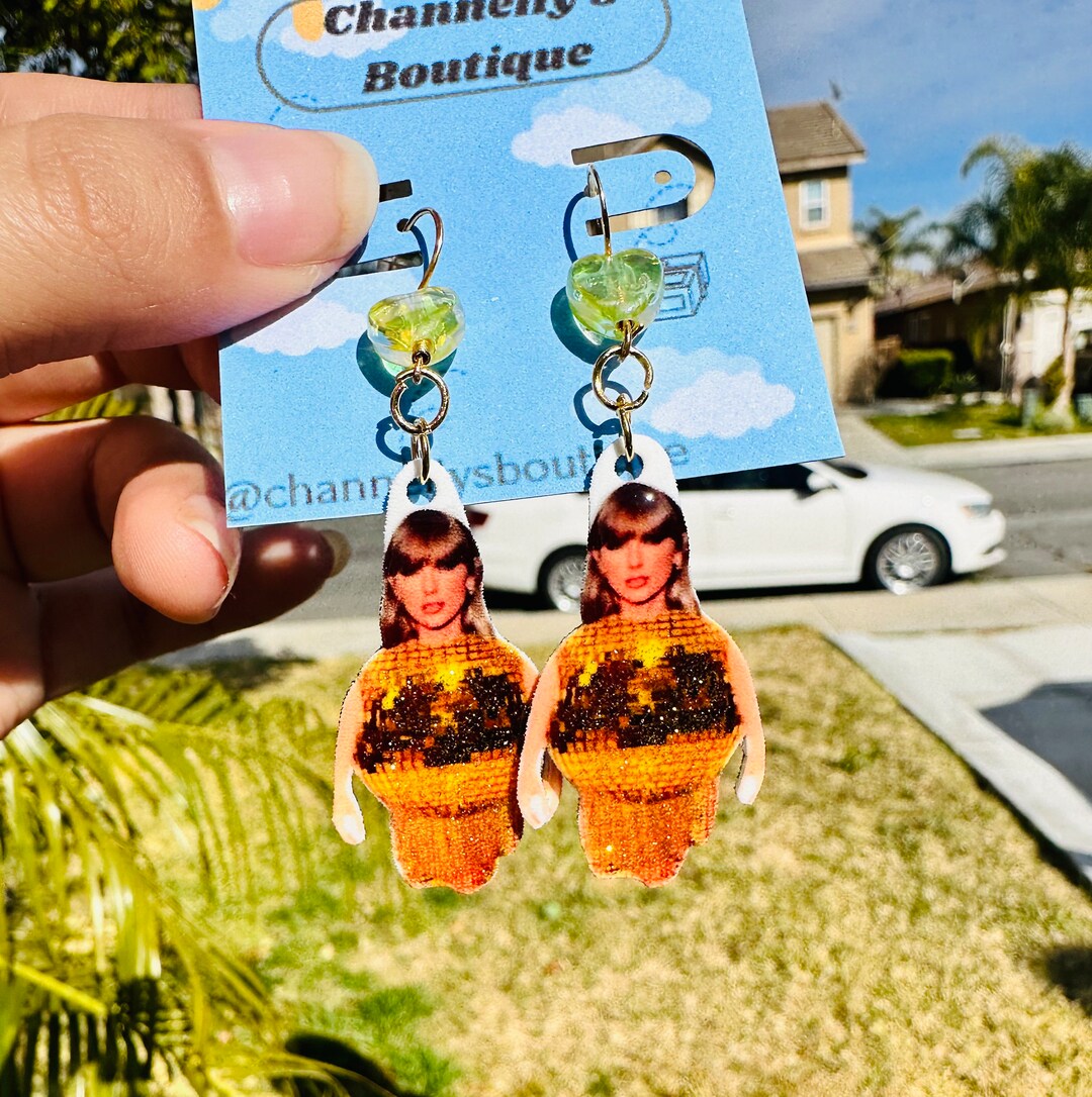 Gold Rush Glitter Heart Mirrorball Earrings Etsy