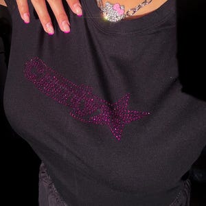 CUNTY Y2K Rhinestone Cropped Tee