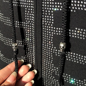 Custom Y2K Ribcage Rhinestone Hoodie 2.0