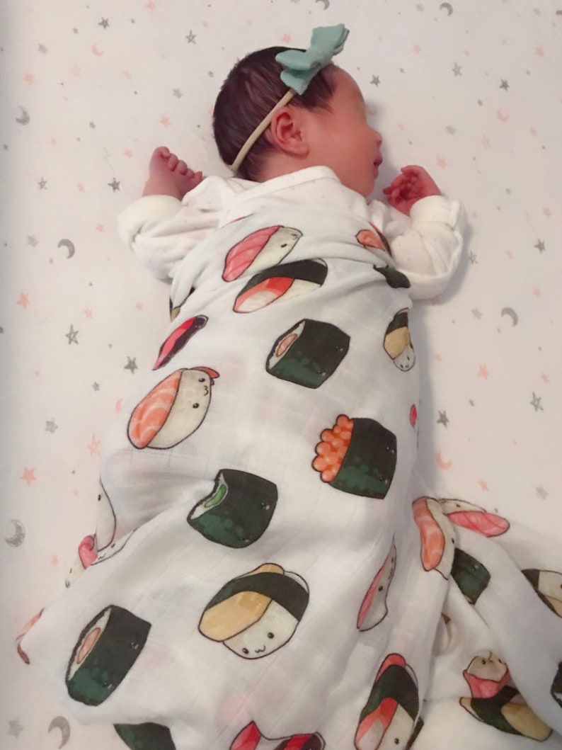 2 Pack Organic Muslin Wrap, Dim Sum Swaddle, Bubble Tea Swaddle, Boba