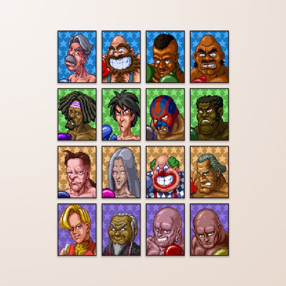 Retro Super Punch Out Fighters Roster Posters 16 8x10 | Etsy