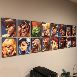 Street Fighter 2 Arcade Character Portraits Print Set | 16 High Quality Retro Gaming Art Prints | Vintage Capcom Fighting Game Wall Art