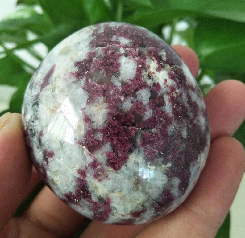 Natural Plum Tourmaline Palm Stones Plum Blossom Tourmaline Etsy