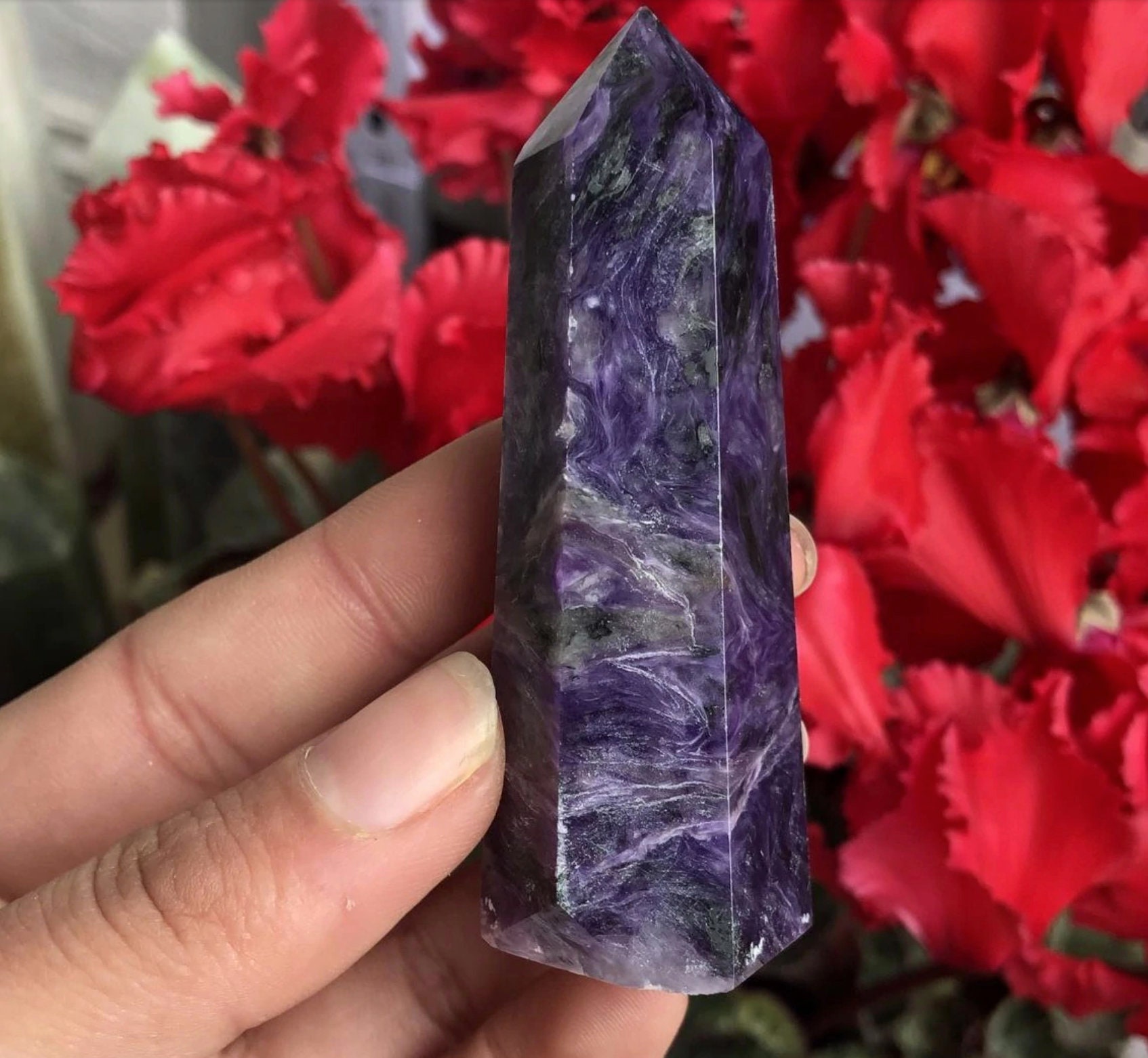 Natural Charoite Crystal Point Rare Purple Charoite Crystal | Etsy