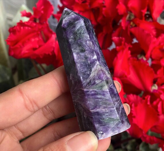 Natural Charoite Crystal Point Rare Purple Charoite Crystal | Etsy