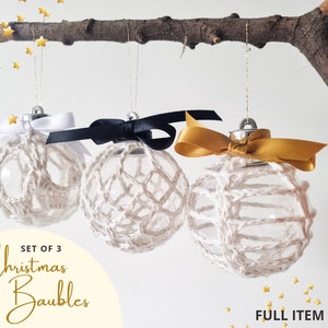 Christmas Baubles // Set of 3 // Christmas Decorations // Gift for Her // Handmade Bauble // Tree Decoration // Handmade Decoration