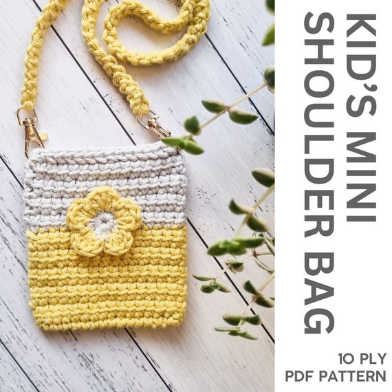 Crochet Flower Bag Pattern: Kids Shoulder Purse (PDF Download)