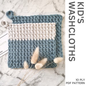 INSTANT download // washcloth pattern // crochet washcloths // set of two // crochet gift // crochet PDF pattern // kids washcloth