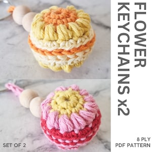 Instant Download / Digital PATTERN / Crochet Keyring / Flower Pattern / gift for her / keychain pattern / crochet keychain