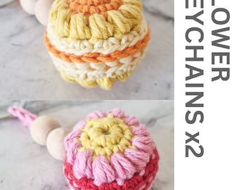 Crochet Flower Keyring Pattern: Tulip & Daffodil (PDF Download)