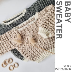 DIGITAL PATTERN // Instant download // Baby Sweater // Crochet Sweater Pattern // Crochet Jersey Pattern // Modern Crochet Sweater //