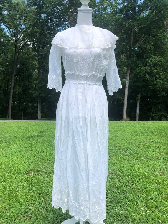 White Cotton Dress | Early 1910's