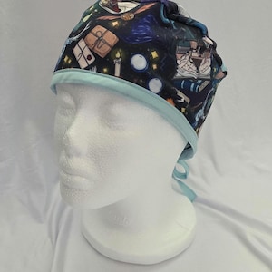 Wizard world tie back scrub hat