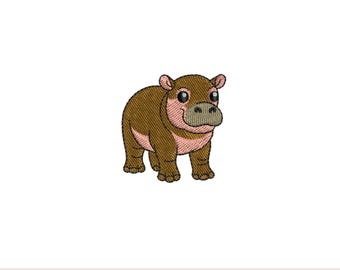 Cute Hippo Machine Embroidery Design: Baby Gift Pattern (Digital Download)