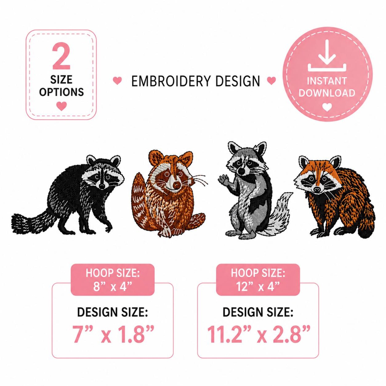 Racoon Border Machine Embroidery Design, Woodland Animals Digital ...