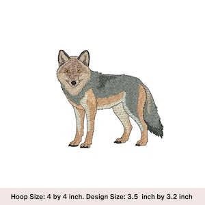 Wolf Embroidery Design: Wildlife Animal File (4x4 inch) (Digital Download)