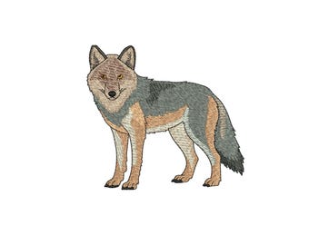Wolf Embroidery Design: Wildlife Animal File (4x4 inch) (Digital Download)