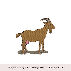Goat Embroidery Design: Farm Animal Pattern (3x3 inch) (Digital Download)