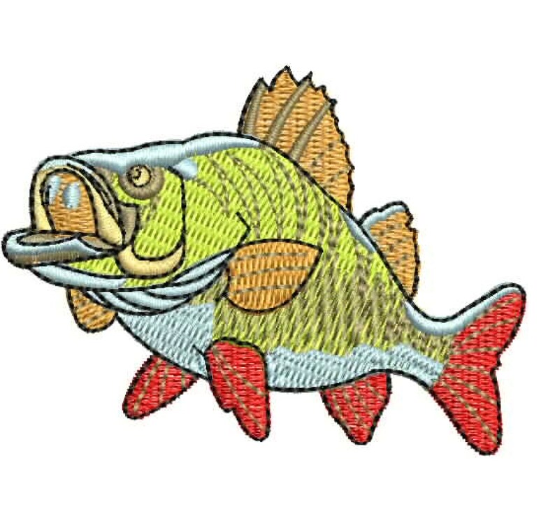 Perch Fish Embroidery Design: Fishing Lover Gift (digital Download) - Etsy