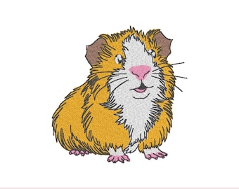 Guinea Pig Embroidery Design: Filled Stitch (4x4 inch) (Digital Download)