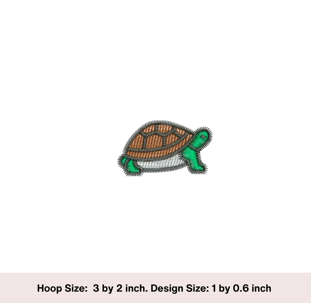 Small Tortoise Design Mini Tortoise Machine Embroidery Design: 1-inch, 3x2 Hoop (digital ...