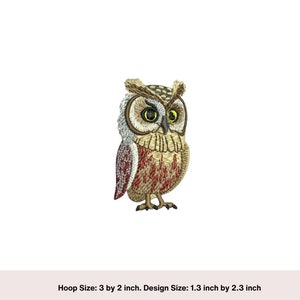 Owl embroidery design Bird machine embroidery digital download 3 by 2 hoop nightbird embroidery bird embroidery design brown owl embroidery