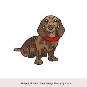 Dapple Dachshund dog embroidery design, Sausage dog embroidery design. Machine embroidery design. Dog lover embroidery design.