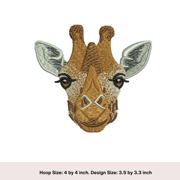 Giraffe Machine Embroidery Design Wildlife machine embroidery digital download. Realistic Giraffe head machine design. Giraffe lovers