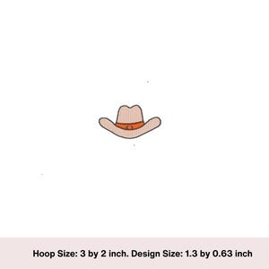 Mini cowboys Hat machine embroidery design.  western cowboy hat, mini embroidery design, digital download embroidery file
