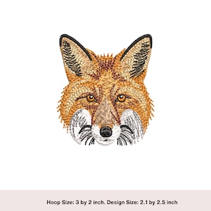 Fox head embroidery design Machine embroidery design. Woodland animal embroidery design fox design Digital download 3 by 3 hoop embroidery