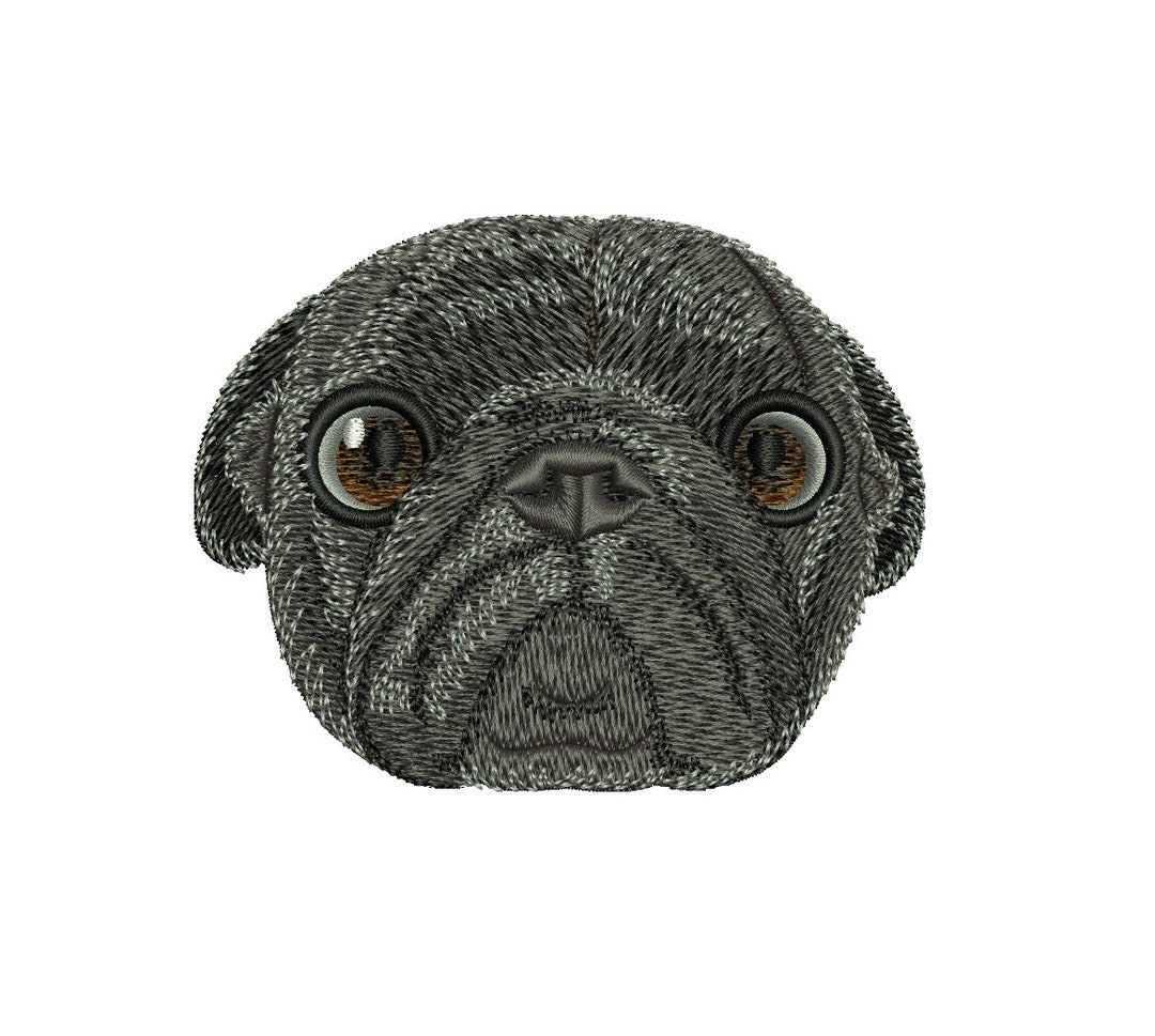 Pug Embroidery Design Dog Embroidery Design Pug Lovers Digital Download ...