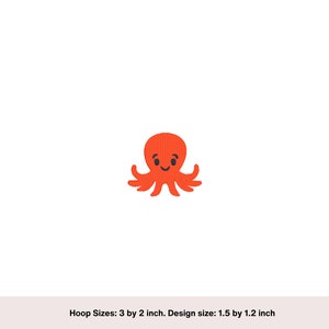 Mini Octopus Embroidery Design: Sea Animal Applique (Digital Download)