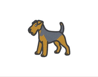 Airedale Terrier Dog Embroidery Design: 4x4 Hoop (Digital Download)