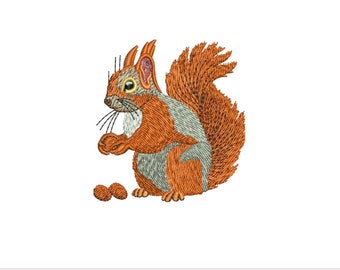 Squirrel Embroidery design Machine embroidery design woodland animal embroidery design digital download 4 by 4 inch hoop embroidery