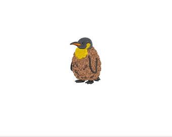 Baby Emperor Penguin Embroidery Design. Embroidered Bird digital download
